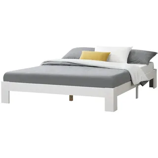 [en.casa] Raisio 140x200 cm mit Lattenrost Weiß