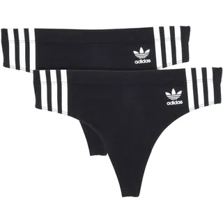 adidas Damen Tanga mit Breiten Seiten, Schwarz/Schwarz, L