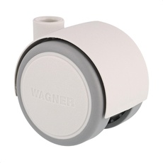 WAGNER Design Möbelrolle/Lenkrolle - soft - Durchmesser Ø 40 mm, Bauhöhe 45 mm, papyrusweiß/grau, Tragkraft 35 kg - 01670401