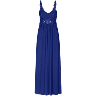 APART Fashion Abendkleid aus Chiffon, Spitze und Mesh, dunkelblau, L