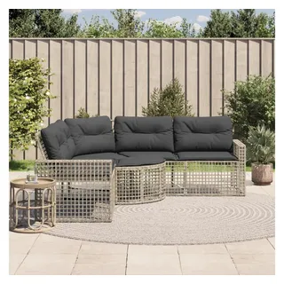 vidaXL Gartensofa in L-Form Loungesofa grau