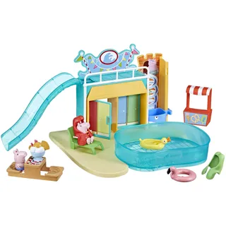 Hasbro Peppa Pig Spielzeuge Schwimmbad-Spaß mit Peppa, Spielset mit 15 Teilen und 2 Figuren, Kinderspielzeug