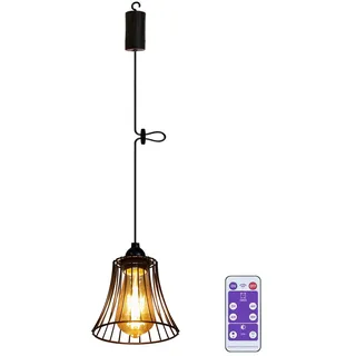 YIKEGE LICHT Hängelampe mit Batterie Fernbedienung Akku Hängeleuchte Deckenlampe ohne Strom Batteriebetriebene Außenbeleuchtung Außen Laternen Lampion für Garten Balkon Flur Deko Weihnachten Geschenk
