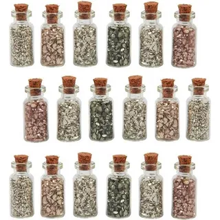 Set mit 18 Mini-Flaschen mit Mini-Dekosteinen (Typ 3)
