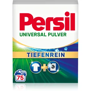 Persil Universal Pulver Tiefenrein Waschmittel (75 Waschladungen), Vollwaschmittel für reine Wäsche und hygienische Frische für die Maschine, effektiv von 20 °C bis 95 °C