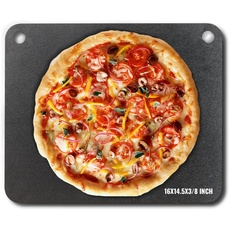VEVOR Pizzastein Pizzastahl 406 x 368 x 10 mm, Pizzastahlplatte für den Ofen, Vorgewürzter Pizza-Backstein aus Q235-Kohlenstoffstahl mit Höherer Leitfähigkeit für Restaurants, Cafés, Straßenläden