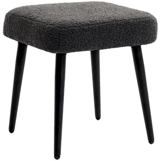 Homcom Fußhocker Kaschmir-Optik 42 x 44 x 42 cm Dunkelgrau