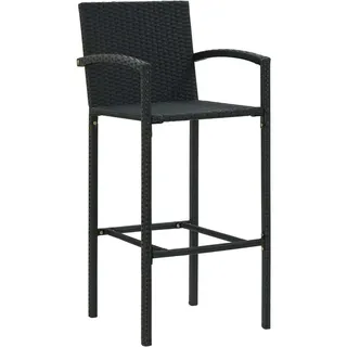 vidaXL Barhocker 4 Stk. Schwarz Poly Rattan - Schwarz