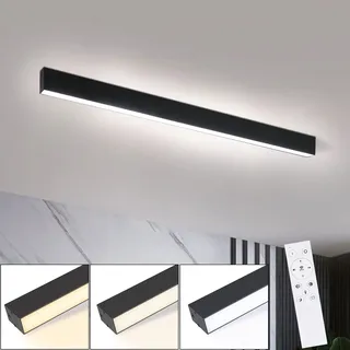 Glitzerlife Deckenlampe LED Deckenleuchte Schwarz - 25W Wohnzimmerlampe Küche Deckenbeleuchtung Lang 80CM Schlafzimmerlampe Panel Dimmbar mit Fernbedienung Modern für Schlafzimmer Flur Büro
