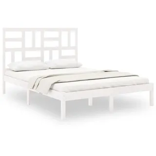 vidaXL Massivholzbett Weiß 120x190 cm - Weiß