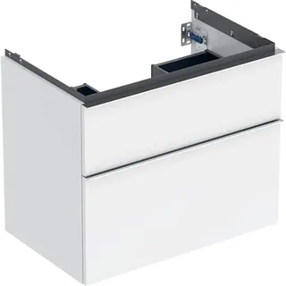 Geberit iCon Unterschrank für den Waschtisch, 2 Schubladen, 74x61,5x47,6 cm, 502304, 502.304.01.2, Farbe: Front/Korpus: weiß/lackiert hochglänzend, Griff: glanzverchromt