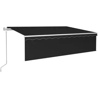 vidaXL Markise Automatisch Einziehbar mit Volant 6x3 m Anthrazit - Grau