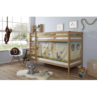 Etagenbett Rene 90 x 200 cm Buche massiv natur safari