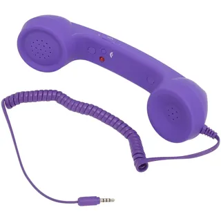 Retro-3,5-mm-Telefonhörer, Strahlungssicherer Kabelgebundener Handy-Empfänger, Mikrofon-Lautsprecher für Alle Smartphones und Computer mit 3,5-mm-Buchse (Purple)