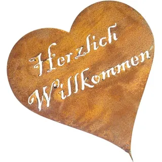 Gartenstecker Herz Edelrost groß