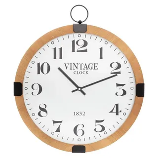 Atmosphera Wanduhr/wanduhr - Vintage - Dia 38 cm - Holz - nature - Naturbelassen
