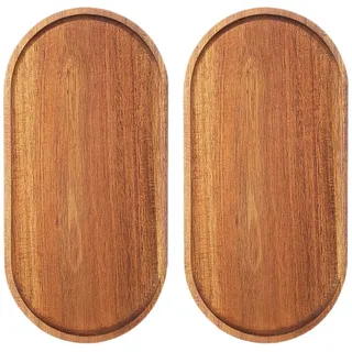 Serviertabletts aus Holz, ovale Holzteller, Servierplatte, Käse, Speiseteller, Großpackung für Dessert, Snack, Brot, Obst, Vorspeisen, Gerichte (30 x 14_2 Stück)