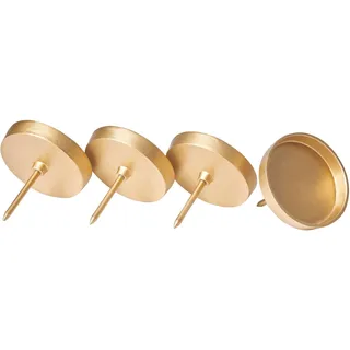Novaliv 4X Kerzenpick flach 10cm Gold Aluminium Weihnachtskranz Kerzenständer Kerzenteller zum Stecken rund Kerzenpin Adventskranzdeko Kerzenhalter Adventskranz Adventskerzenhalter