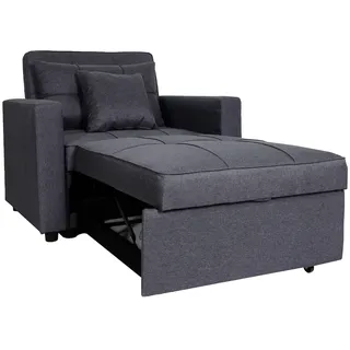Mendler Schlafsessel HWC-L90 Polyester 101 x 90 x 103 cm Grau