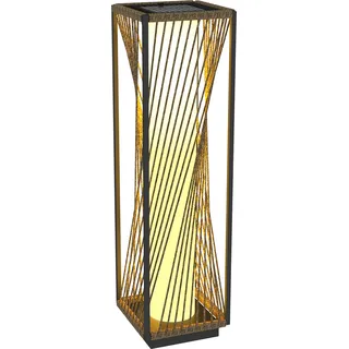 Outsunny Solar Stehlampe Rattan mit Lichtsensor 25 LEDs Solarlampen im Boho-Stil IP44 Wasserdichte Solarleuchte für Garten Balkon Außen Rasen Hof