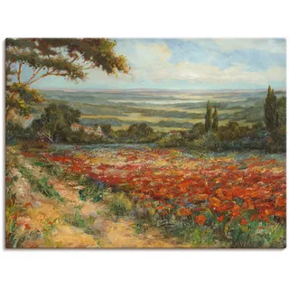 Artland Wandbild »Weg am Mohnfeld« Wiesen & Bäume 1 Stk. tlg. als Leinwandbild, Poster in verschied. Größen, grün