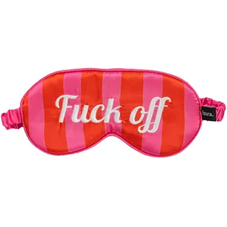 Fisura – Schlafmaske "f*ck off" Ultrasanfte, weiche Maske in Rosa und Rot. 20 x 10 cm.