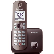 Panasonic KX-TG6851GA Schnurlostelefon (Bis zu 1.000 Telefonnummern sperren, übersichtliche Schriftgröße, lauter Hörer, Voll-Duplex Freisprechen) mocca-braun