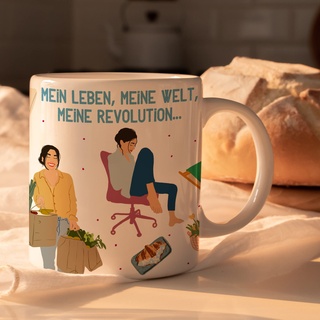 HappyMots Originelle Mug aus hochwertiger Keramik zum Verschenken | Frühstückstassen | Geeignet für Mikrowelle und Spülmaschine | Lustige Tassen | Geschenk für Freundinnen | Geschenk zum Frauentag