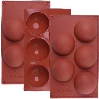 3 Stück Silikonform Halbkugel, Extra Große Größe 5 Löcher Silikonform Kugel Rund 8 cm, Backform Halbkugel Silikon Form Halbkugelform für Schokolade Mousse zur Herstellung von Schokolade, Dome, Mousse