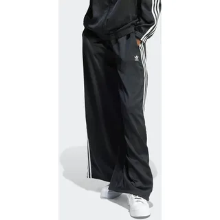 adidas Sporthose ADIDAS ORIGINALS "ADICOLOR SATIN WIDE LEG", Damen, Gr. 38, N-Gr, schwarz (schwarz, normal, gr.), Obermaterial: 97% Polyester, 3% Elasthan, gestreift, Hosen Sporthose