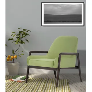 Home affaire Sessel »Braga« wahlweise mit Gestell aus Eiche in dunkel oder Buchenholz in hell, grün