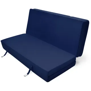 Beautissu Klappmartatze Campix 195/120/7 cm Dunkelblau , Textil , 120x7x195 cm , Schlafzimmer, Matratzen, Rollmatratzen & Faltmatratzen