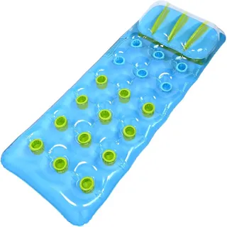 GOLDGE 2-in-1 Aufblasbares Schwebebett Luftmatratze Pool luftmatratze Wasser Schwimmhängematte Loungesessel Pool Schwimmbett für Erwachsene Kinder mit Kissen,Seil