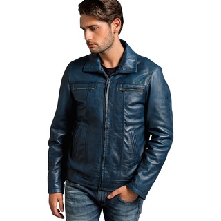 Urban Leather Calvin - Herren Lederjacke, Ocean Blue, Größe: 5XL