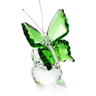 H&D Kristall Fliegend Schmetterling mit Glas Base Figurensammlung Schnitt Glas Ornament Statue Tier Sammler Briefbeschwerer, grün