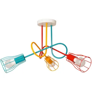 Kinderdeckenleuchte , Multicolor , Metall , 60x37x60 cm , Made in EU, Made in Europe, Handmade in Europe, Europäischer Sicherheitsstandard, Schutzklasse I (Erdungsanschluss), Ce , Lampen & Leuchten, Innenbeleuchtung, Kinderzimmerlampen, Kinderdeckenleuchten