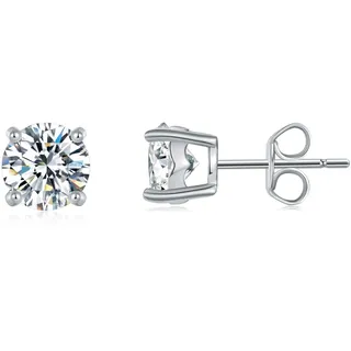 GW Moissanite Ohrringe Silber 925 18K Vergoldetes Damen Ohrstecker Echt Silber 925 mit Moissanite Schmuck
