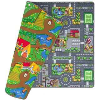 Snapstyle Strassenteppich Beidseitig Strassenlandschaften , Multicolor , Textil , 140x200 cm , Teppiche und Böden, Teppiche, Kinderteppiche