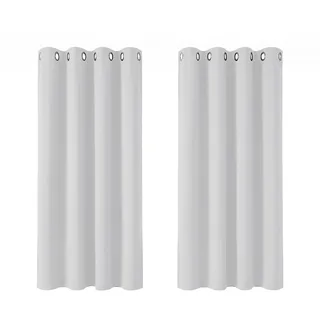 Deconovo Vorhänge Vorhang Verdunkelung Kälteschutz Gardinen Wohnzimmer Blickdicht Vorhang, 138x117 cm(HöhexBreite), Silber Grau, 2er Set