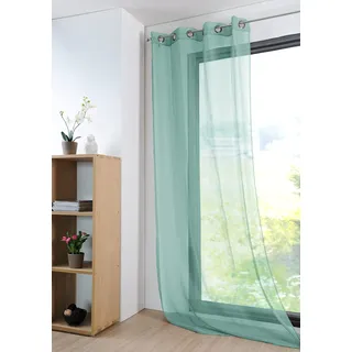 STOF - Voile Monna mit Ösen für Wohnzimmer oder Schlafzimmer – Größe 135 x 260 cm – Jade – Voile für Fenster oder Kleiderschrank – garantiert Privatsphäre – Dekoration – ideal für Haus