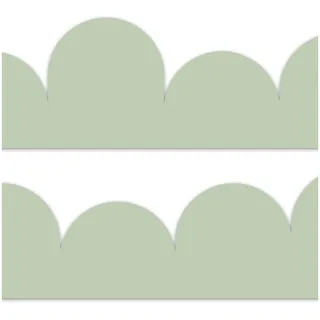 Yabaduu Bordüre 15x200cm für Kinderzimmer Babyzimmer Deko im Skandi Look Scandi Aufkleber Wandbordüre Wandtattoo für Kinder Mädchen Junge Y034 (Salbei)