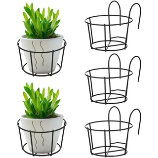 JOINPAYA 5-Teiliges HäNgender Blumentopfhalter FüR Blumentopf BalkongeläNder GeläNder Blumenkasten BlumenstäNder Metall FüR Balkon Garten Zaun FüR HäNgende Pflanzen