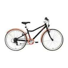 Kinderfahrrad Trekkingrad 24 Zoll Riverside 500 Schwarz/koralle, 24_QUOTE_