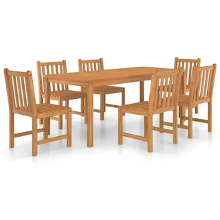 vidaXL 7-teiliges Garten-Ess-Set 180 x 90 cm Massivholz Teak - Braun