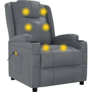 Massagesessel Anthrazit Kunstleder - Grau