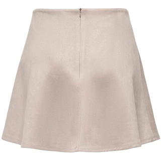 Minirock ONLY "ONLRINEA SKATER SKIRT JRS", Damen, Gr. L, island fossil, Jersey, Obermaterial: 96% Polyester, 4% Elasthan, unifarben, mini, Röcke Minirock, Kunstfaser