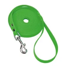 Schecker grüne Biothane® Schleppleine mit Handschlaufe - 5m/16mm - extrem widerstandsfähig