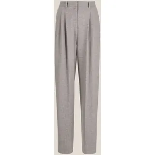 Bundfaltenhose MADELEINE "Palazzohose Weite Bundfaltenhose mit Formbund", Damen, Gr. 40, N-Gr, grau (graphit, melange), Obermaterial: 62% Polyester PES. 26% Viskose CV. 9% Wolle WO. 3% Elasthan EL., Modern, Hosen Bundfaltenhose, Weite Bundfaltenhose mit Bügelfalte