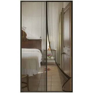 DIKER Fliegengitter Magnet Tur, Balkontür Insektenschutz Fliegenvorhang Magnetisch Türe, Insektenschutz Vorhang tür Terrassentür, Insektengitter Lamellenvorhang Magnetvorhang (120 x 200cm, Schwarz)