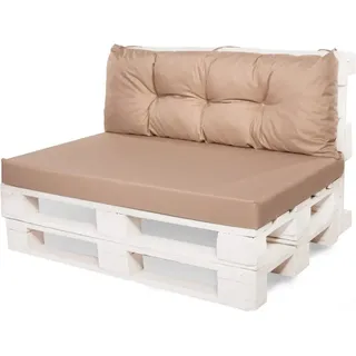 Setgarden Mix Set Palettenkissen 120x80x10cm Sitzkissen + Rückenkissen 120x40cm 1tlg Beige